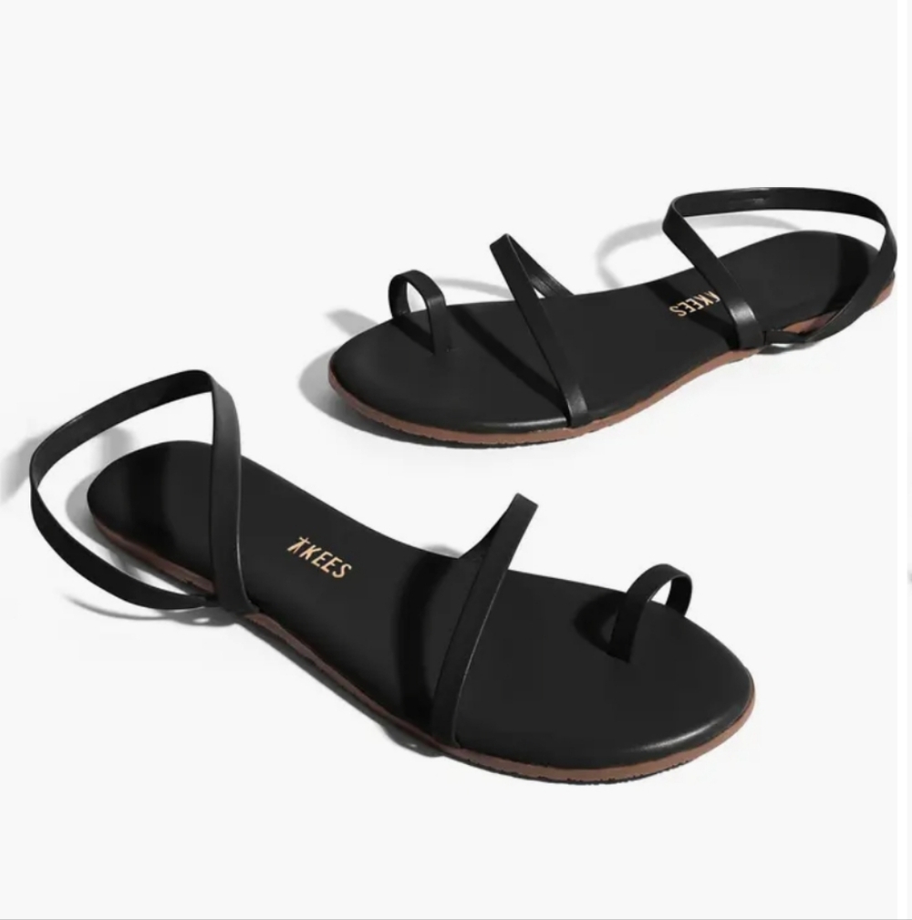 TKEES Black Mia Napa Sandals Size 7